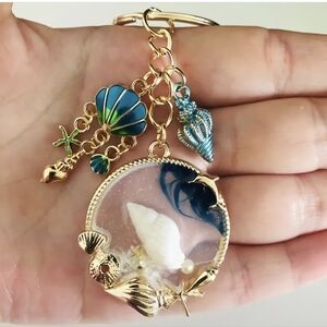 Beach Water Sea Life Resin Bag Charm/ Keychain New